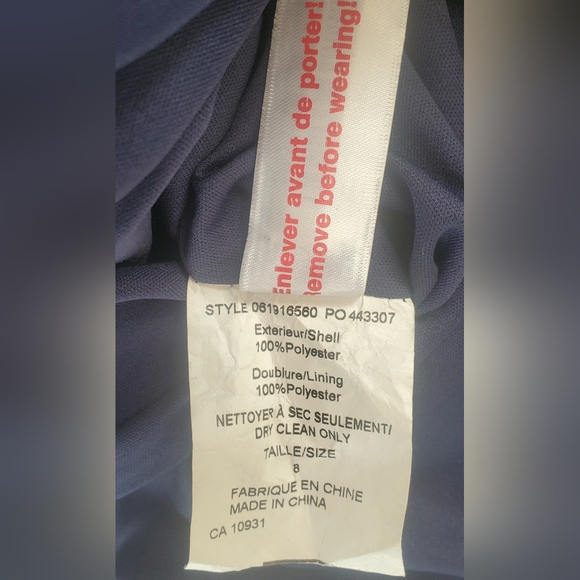 Adrianna Papell Sequin Chiffon Cocktail Dress Cap Sleeve Blue Silver Size 8 - Picture 15 of 16